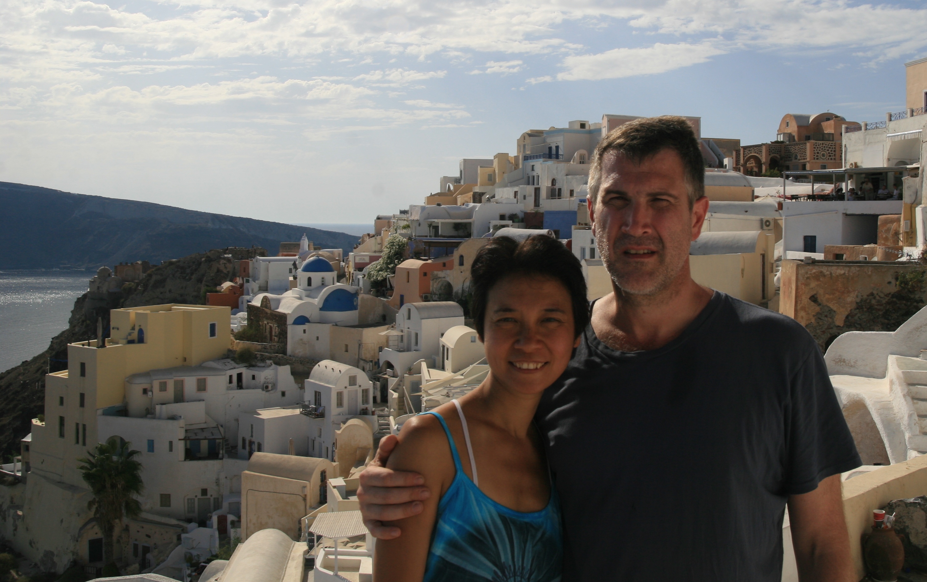 Mike & Katrina in Oia, Santorini, Greece